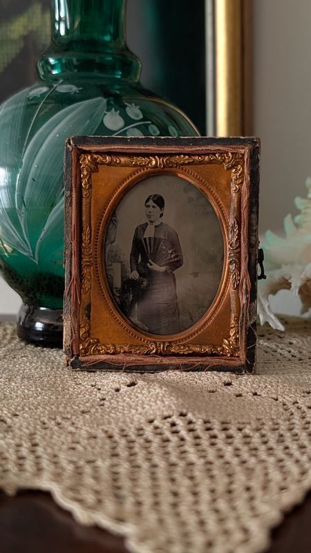 Standing woman tintype