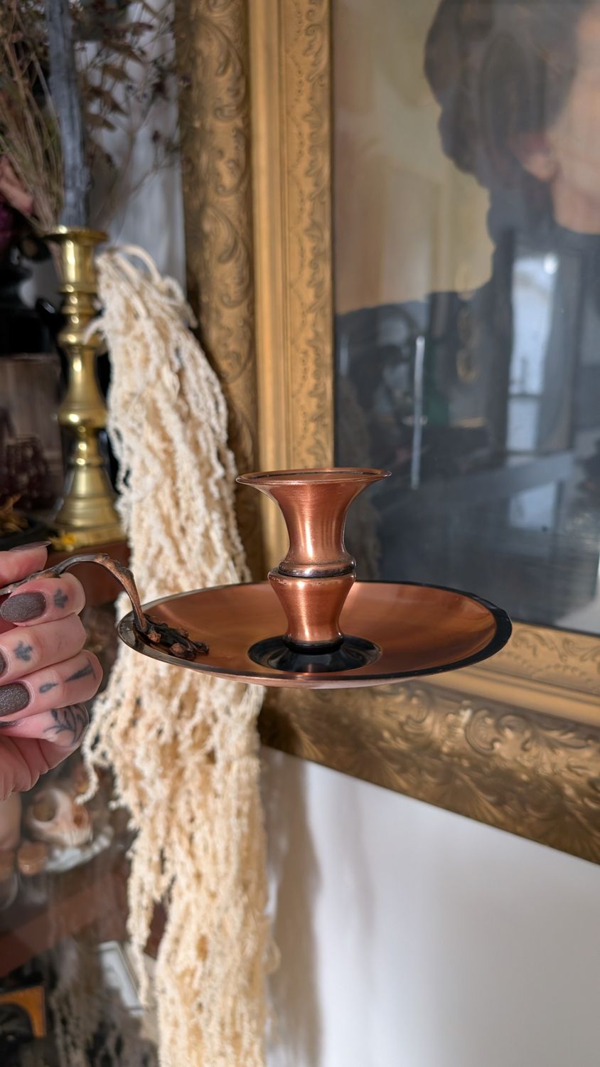 Copper candle holder candelabra