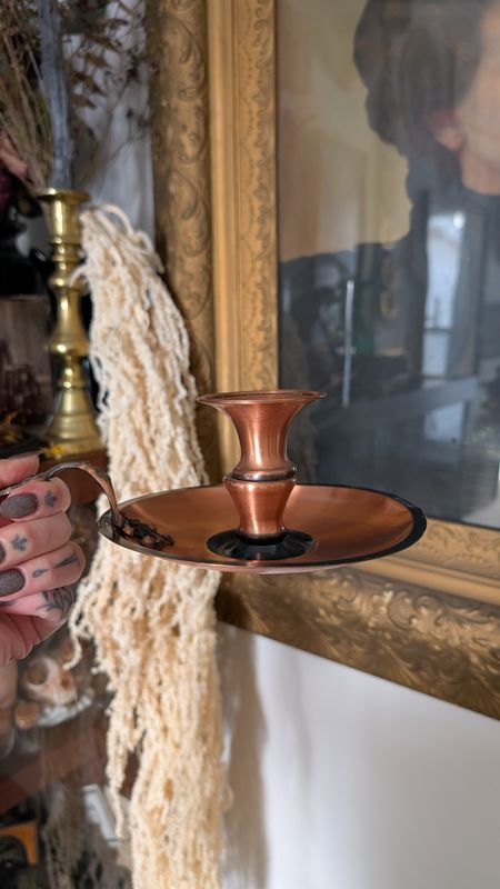 Copper candle holder candelabra