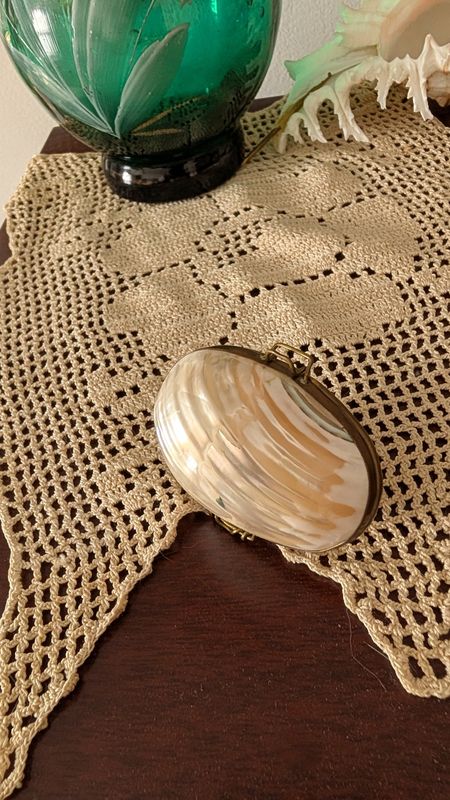 Antique rosary mother of pearl box - repaired as is