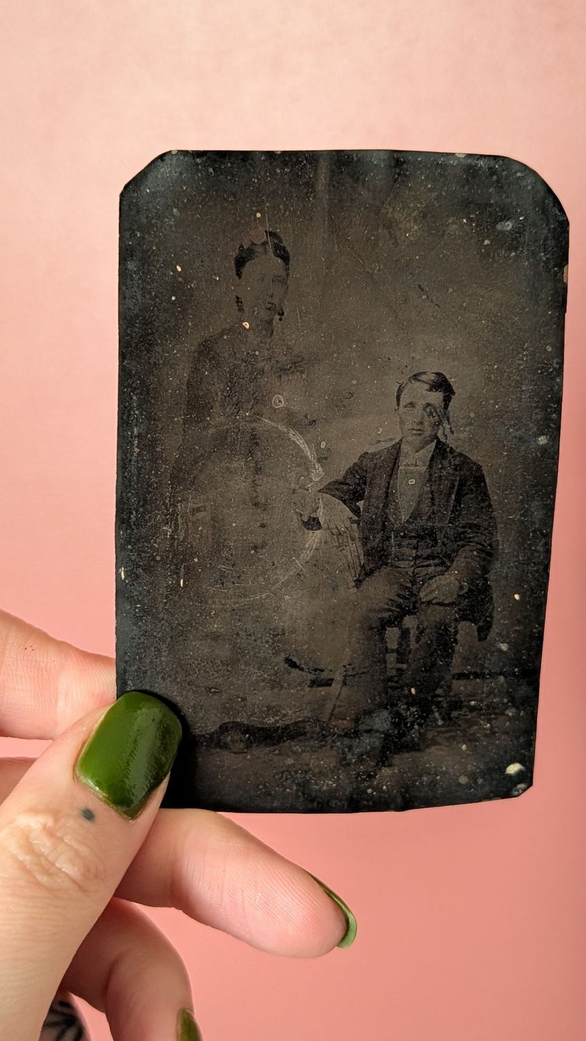Ghostly couple tintype
