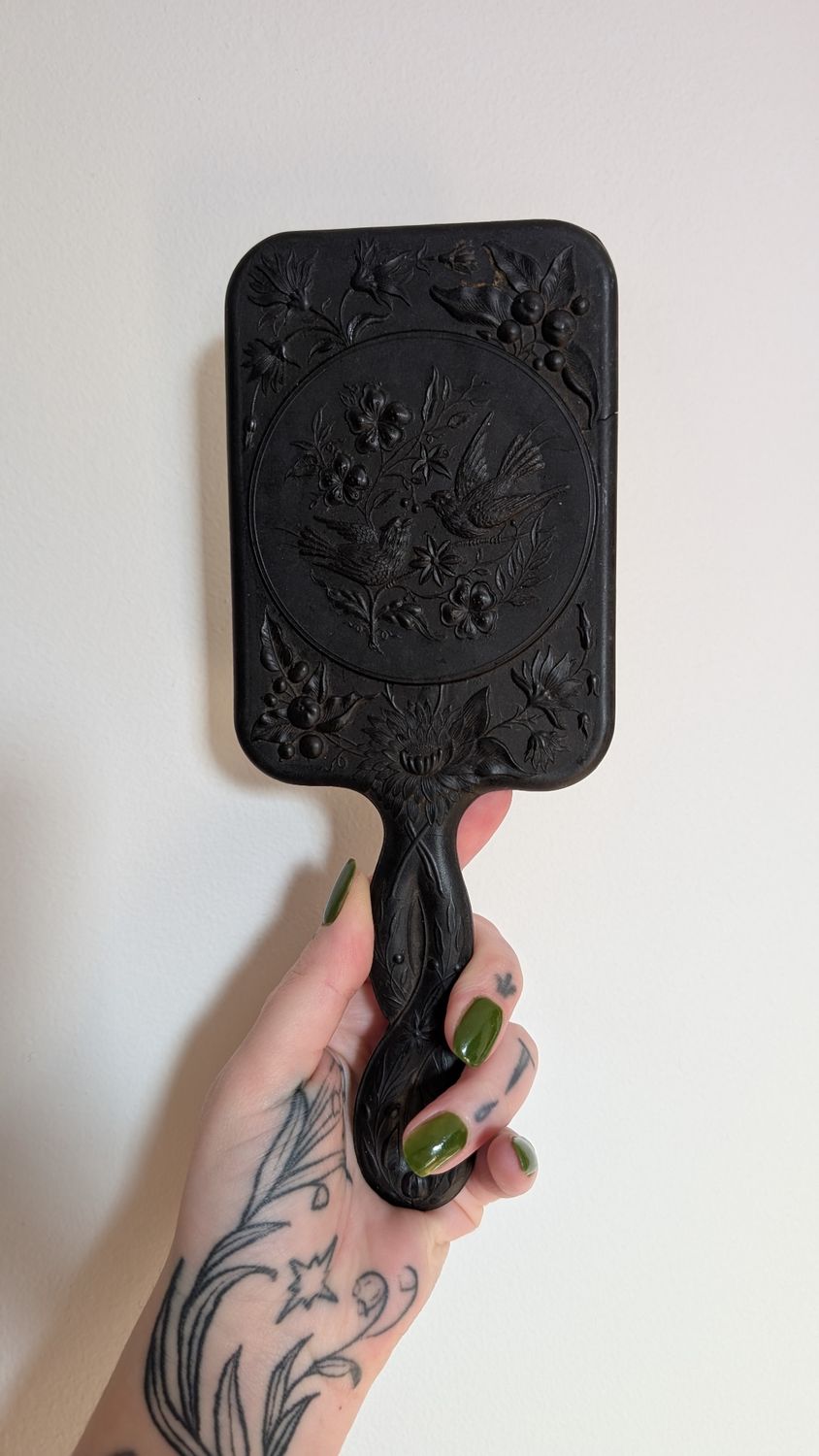 *RARE* Gutta percha antique mirror