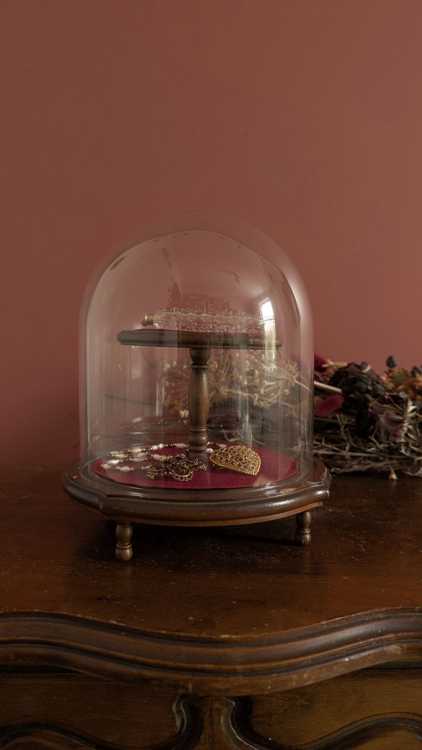 Small curio présentoire with glass dome