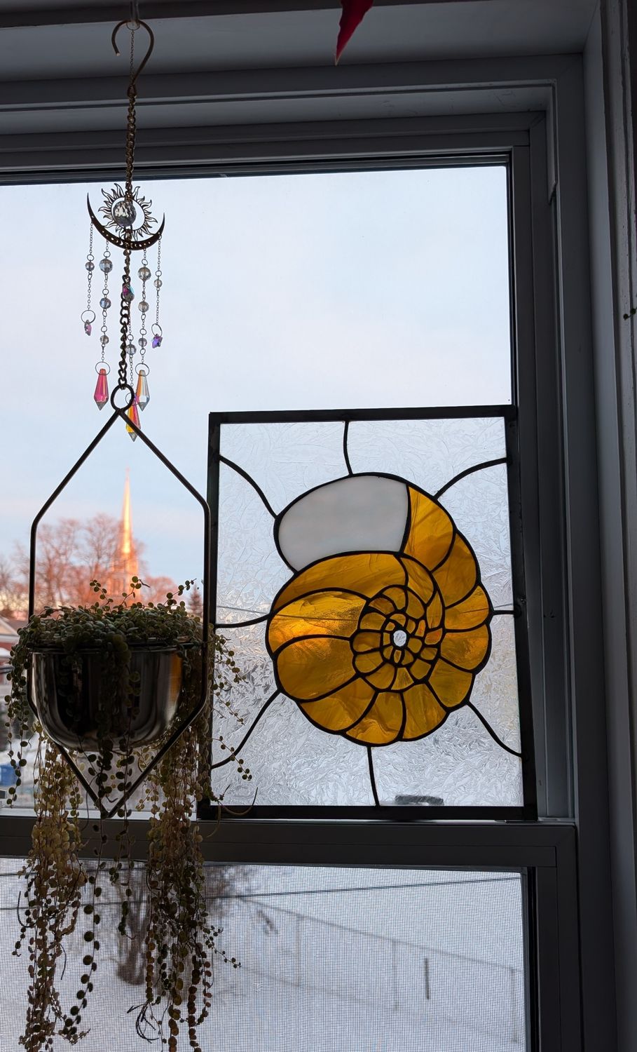 Stained glass sea shell artisanal