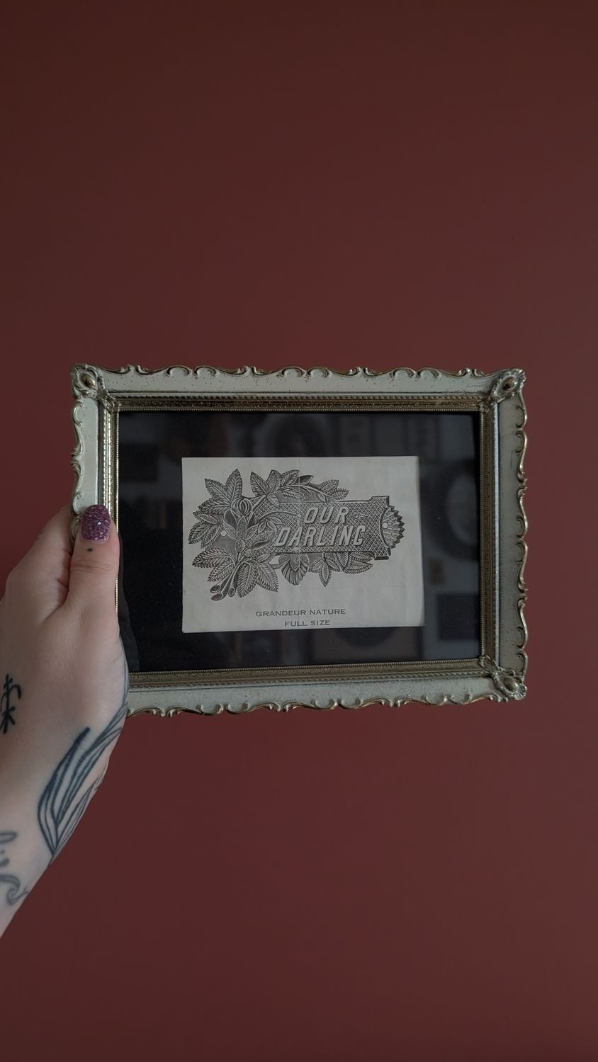 Our Darling salesman print in vintage frame