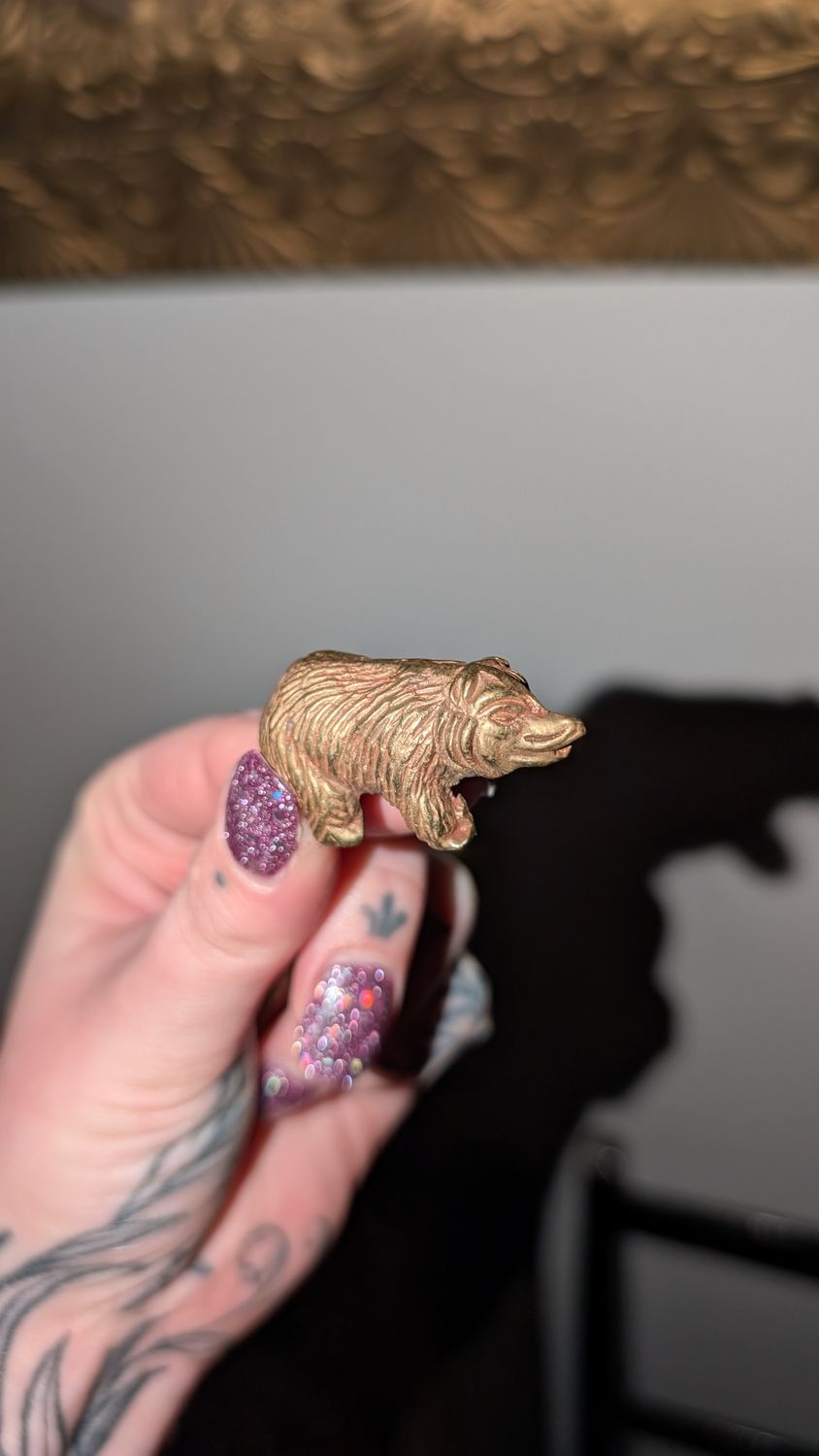 Miniature brass bear