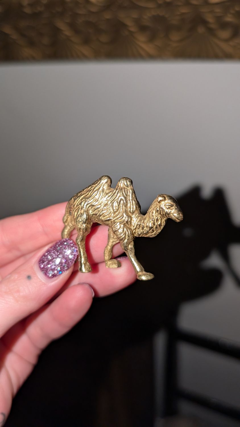 Miniature brass camel