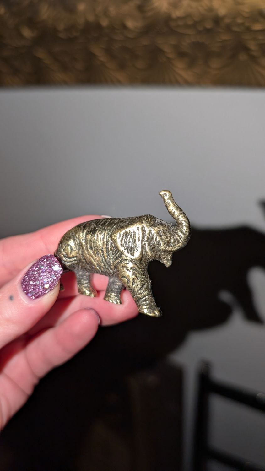 Miniature brass elephant