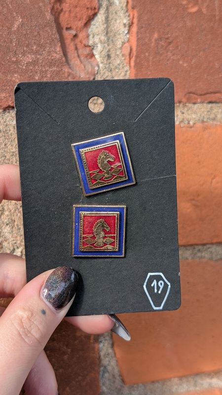 Chess piece clip on earrings