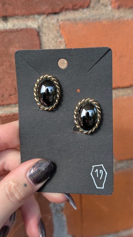 Black vintage clip on earrings