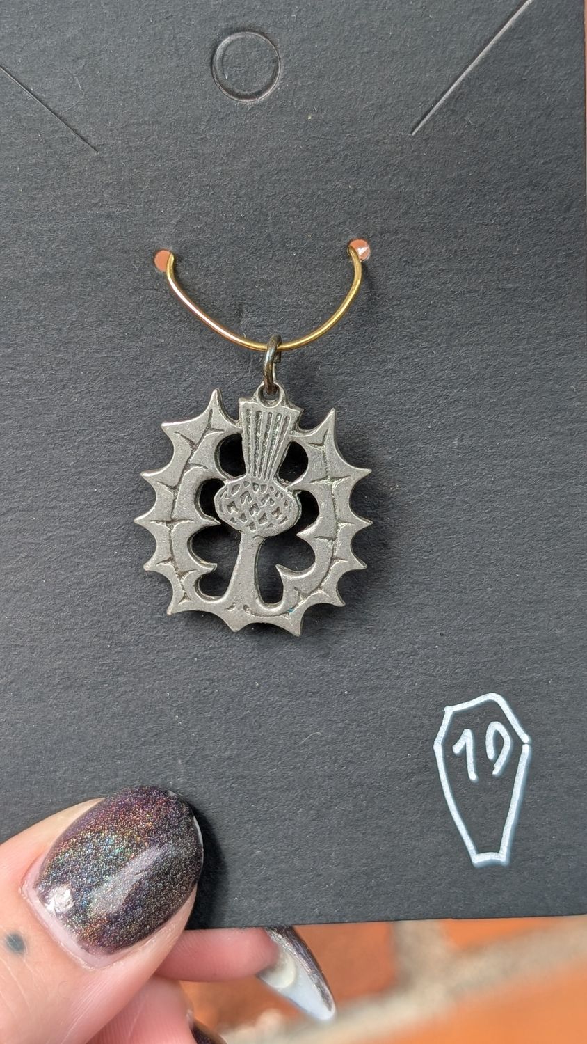 Scottish thistle pendant - pewter