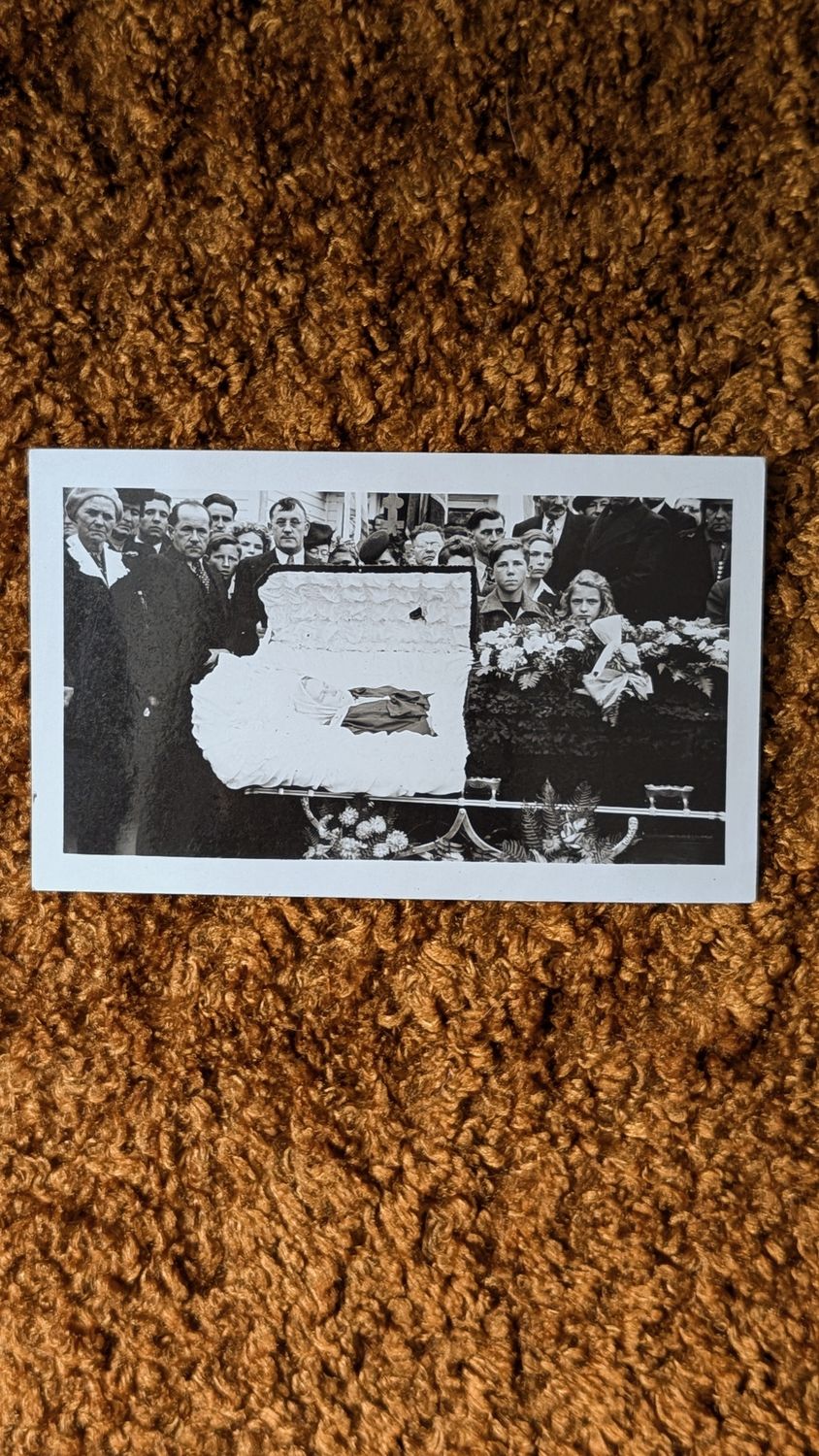 Post mortem photography - woman in casket