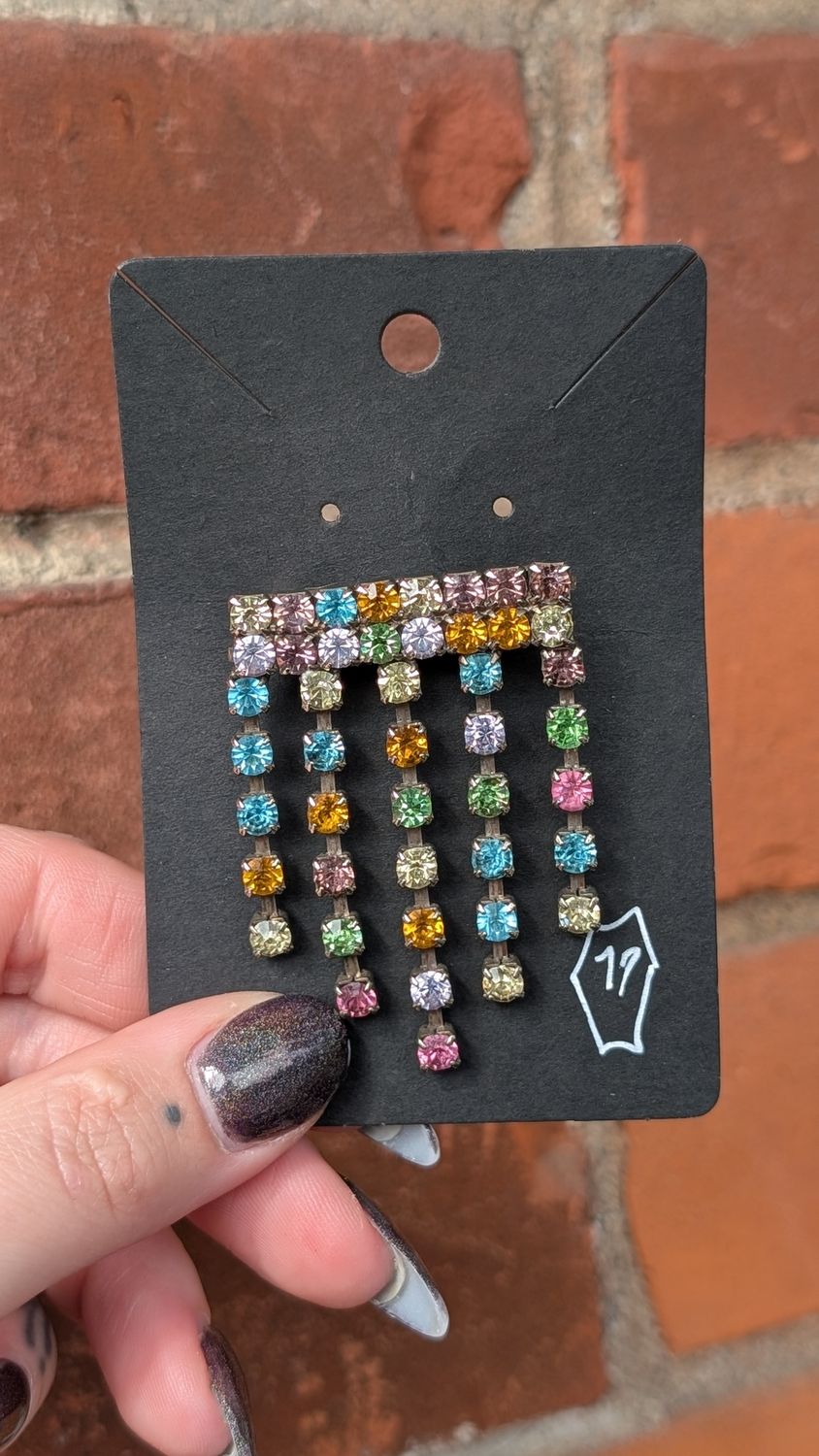 Rainbow rhinestones brooch