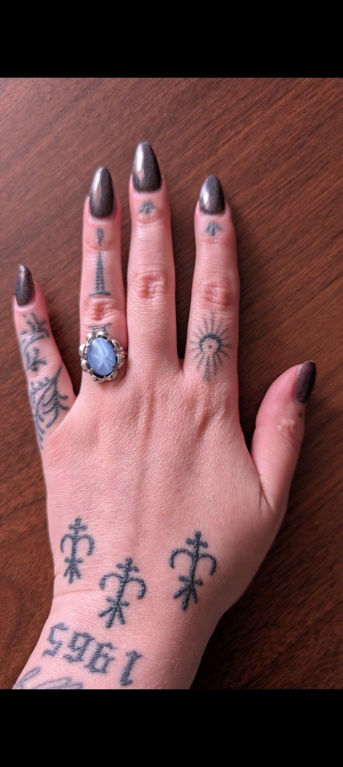 Sarah coventry 1970's blue star silver tone ring