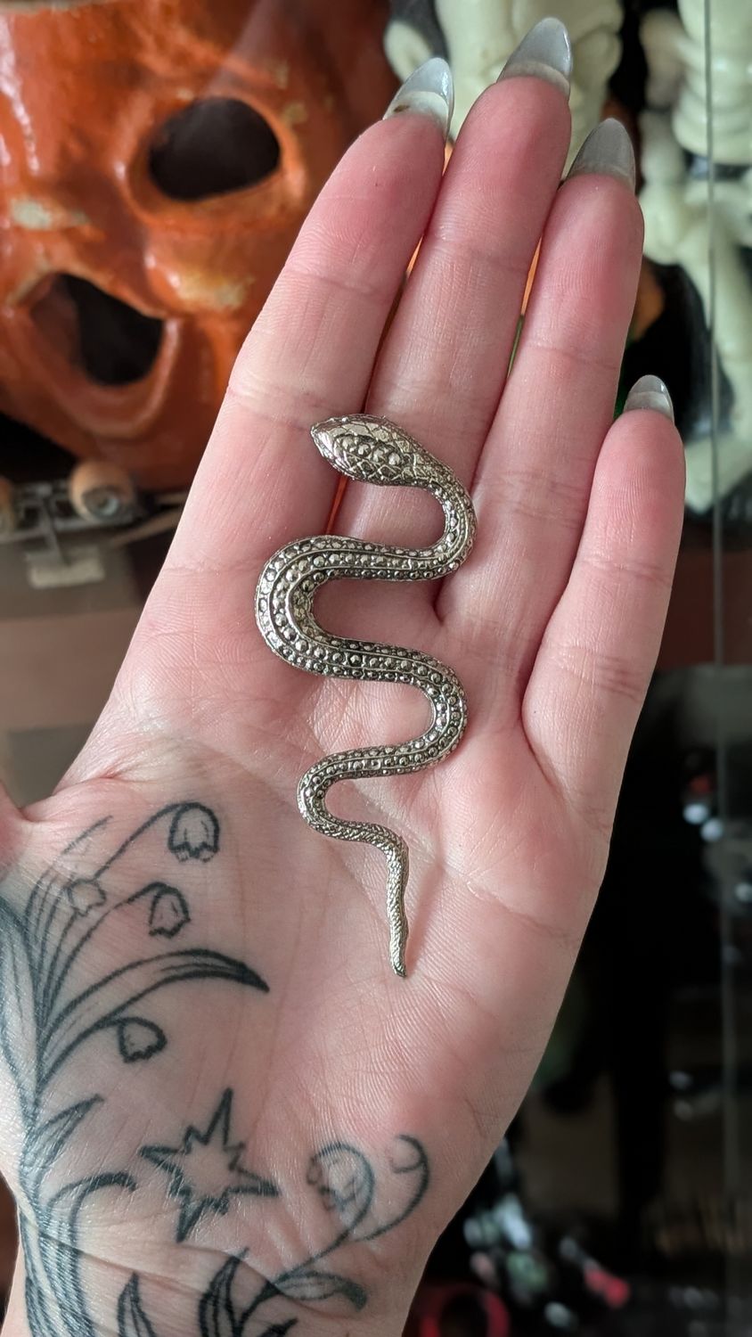 Snake marcasite brooch