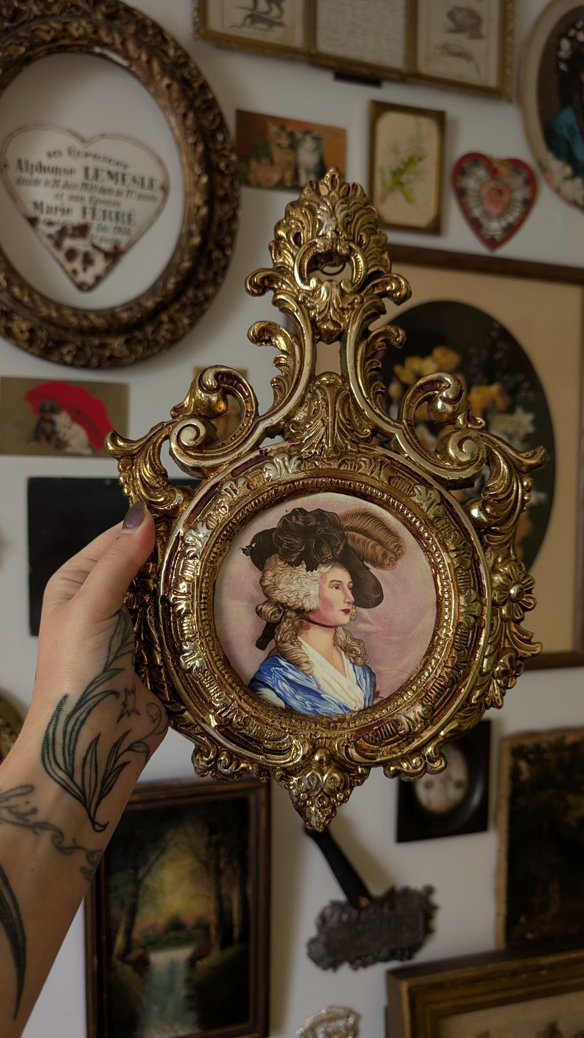 Ceramic ornate frame with porcelain portrait