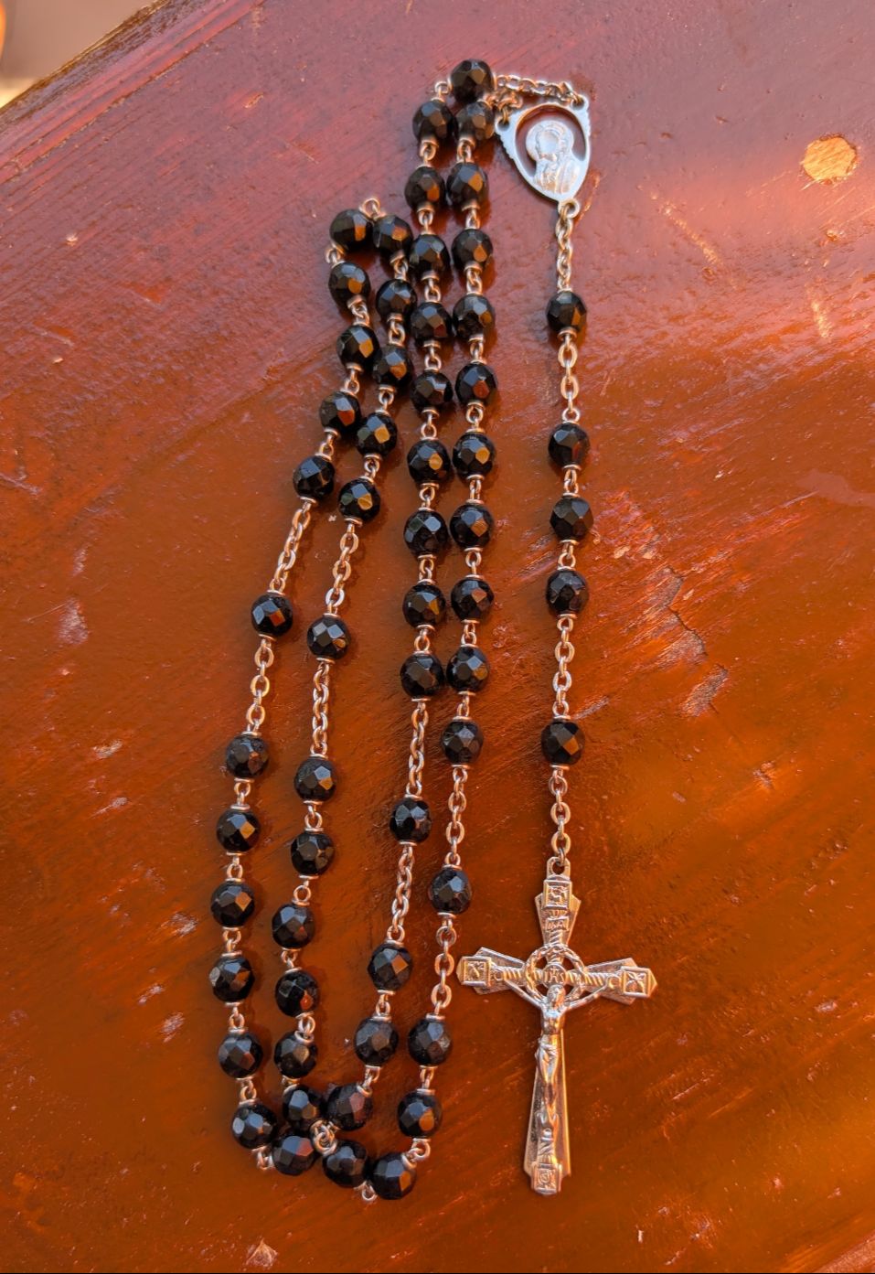 Black rosary - glass beads Italy