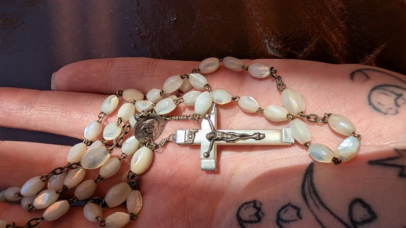 Mother Of Pearl Rosary - jerusalem