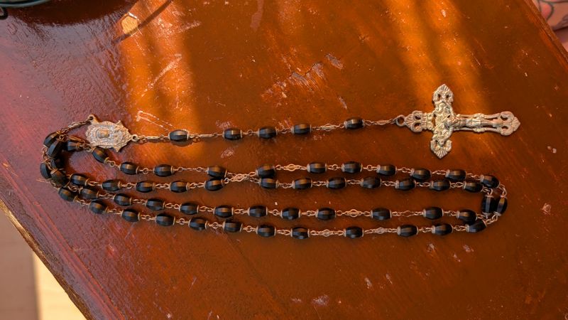 Black rosary - glass beads