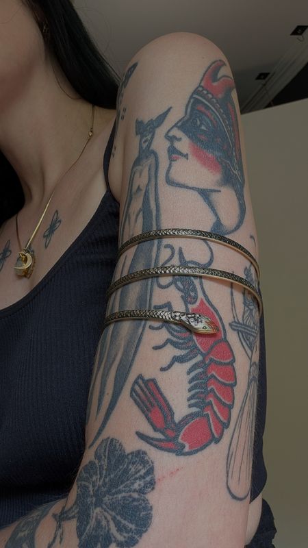 Snake arm band metal bracelet egyptian revival