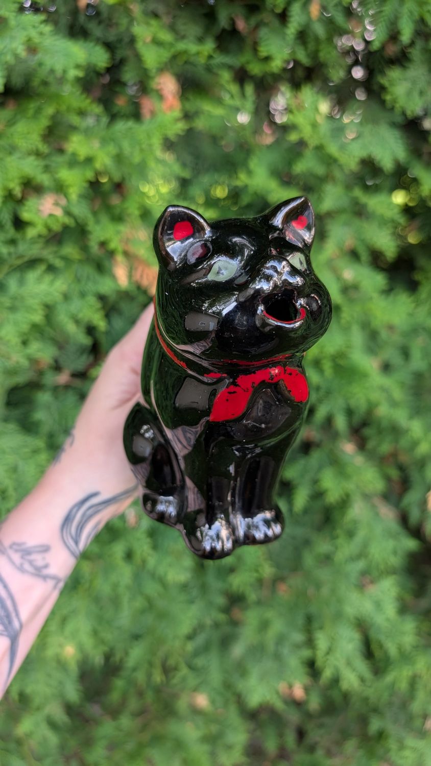 Vintage black cat creamer