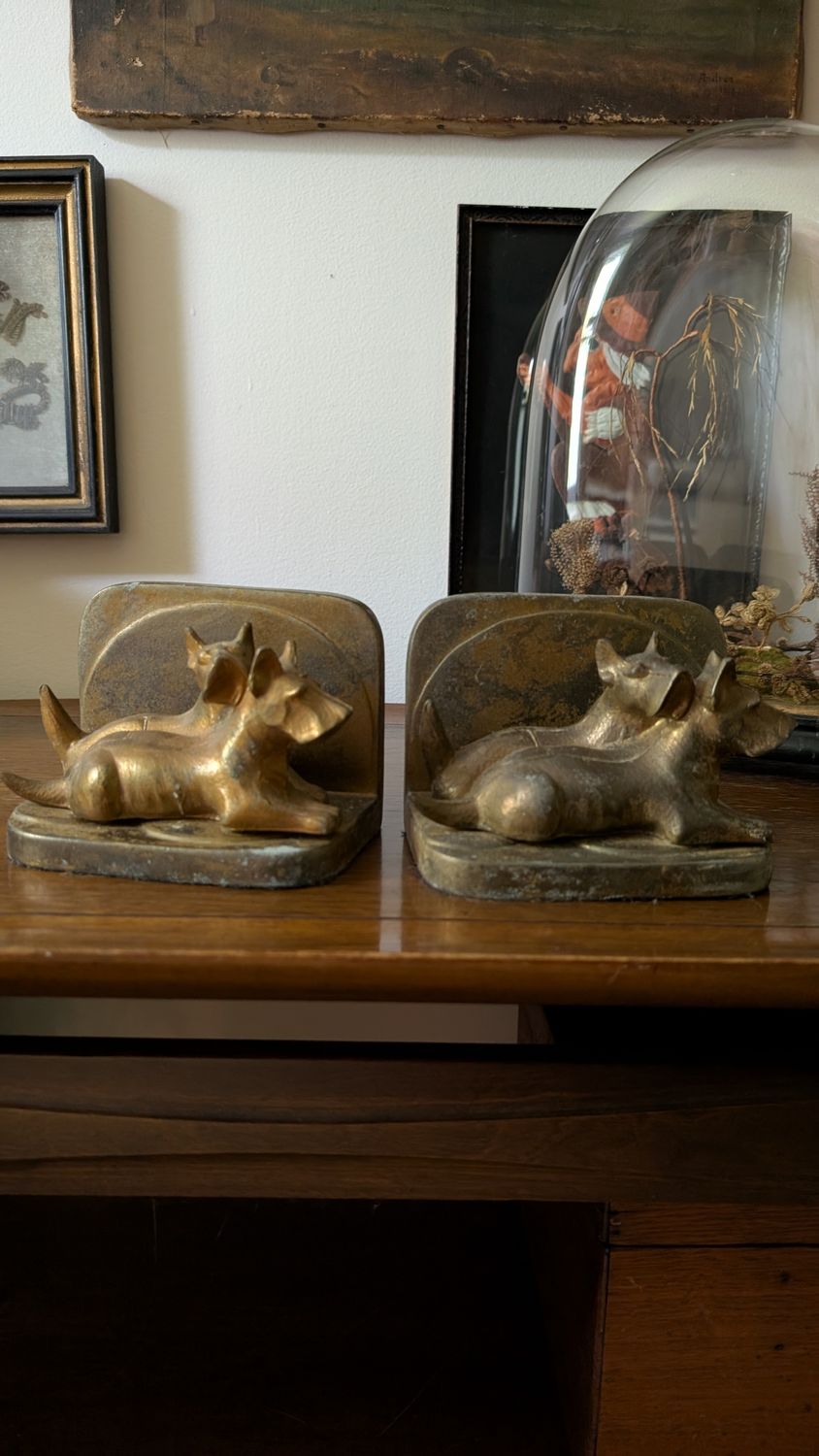 Schnauzer book ends frankart scotty dog scottish terrier