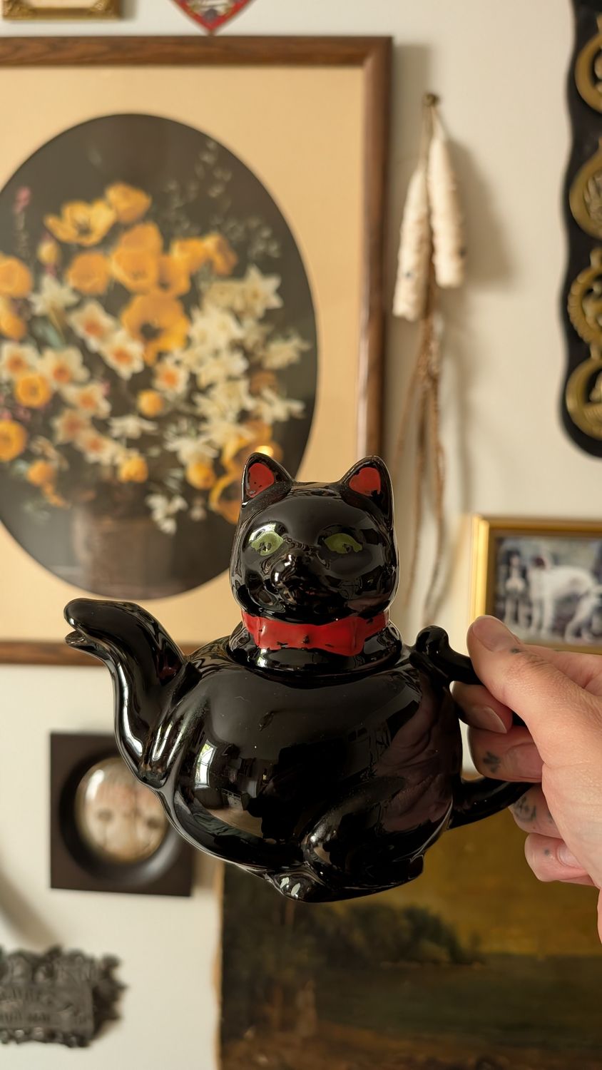 Black cat teapot