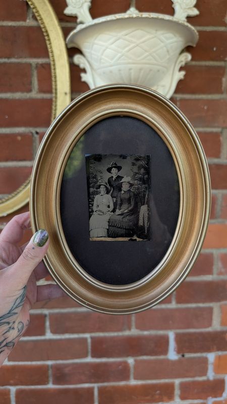 Three ladies tintype in frame