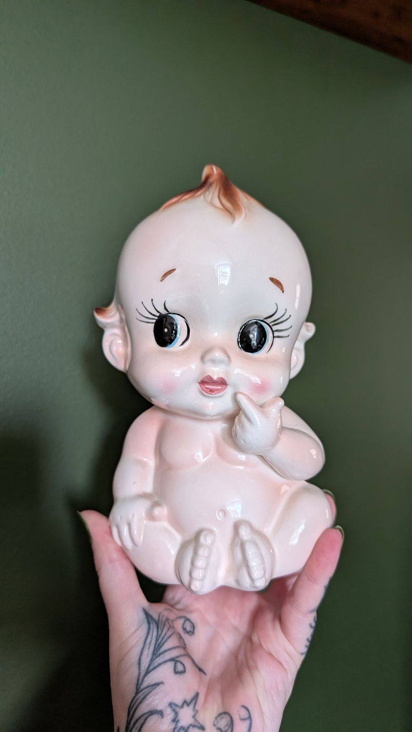 Ceramic lefton baby planter mid century modern