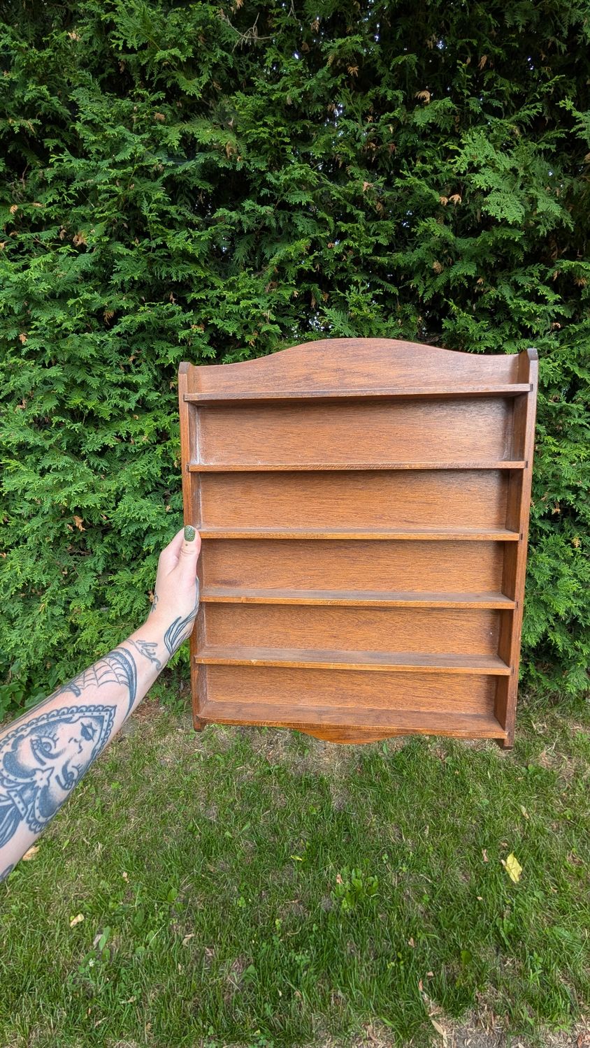 Wood trinket shelf