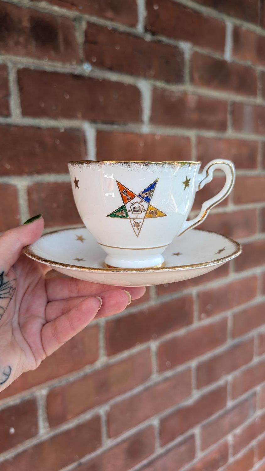 Oes order of the eastern star masonic tea cup
