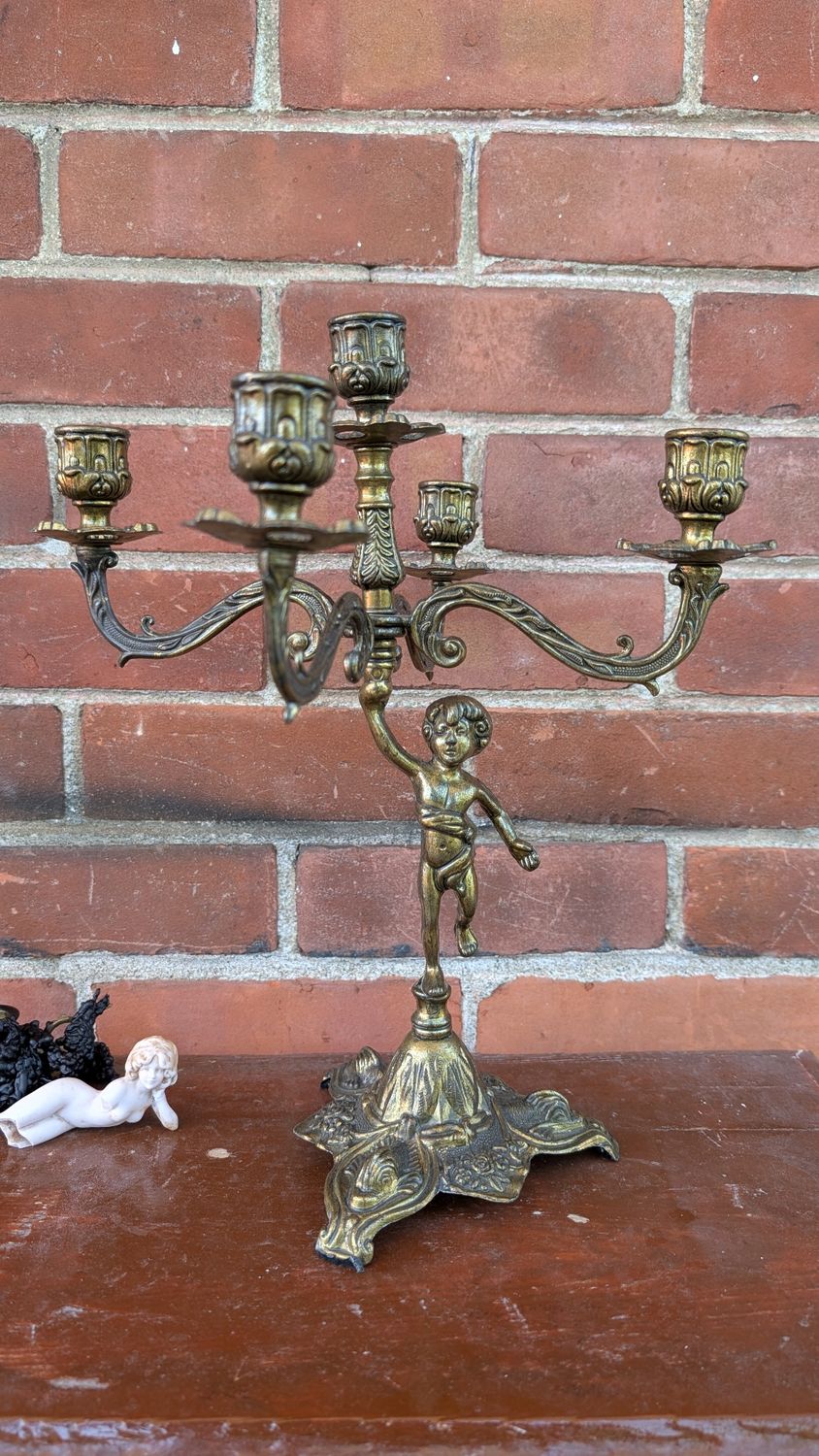 Large italian cherub candelabra