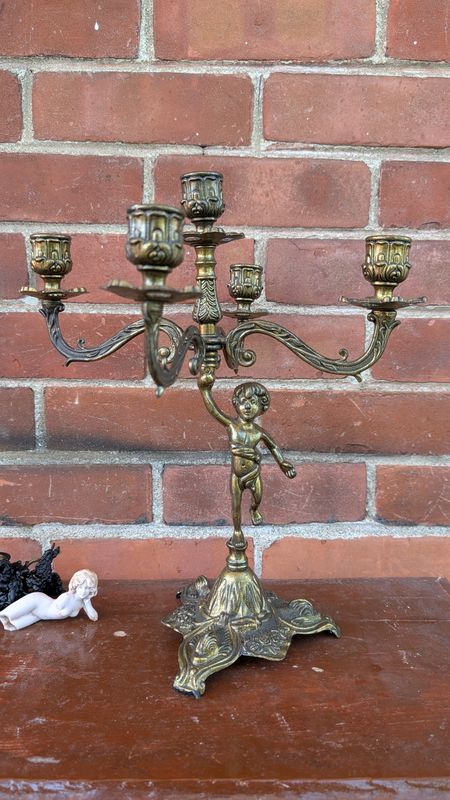 Large italian cherub candelabra