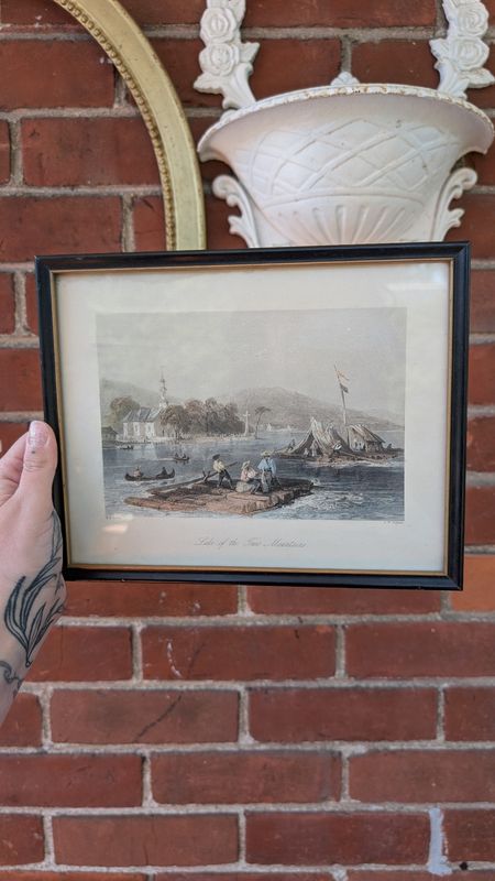 Lake of the two mountains - lithography