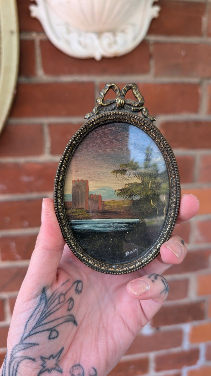 Small painting in vintage frame