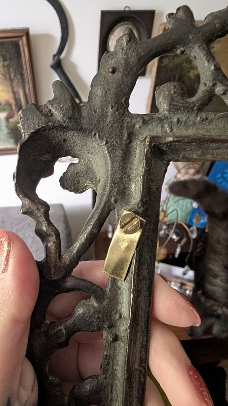 Antique metal gilded frame