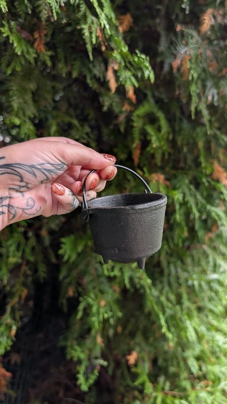 Small cast iron cauldron