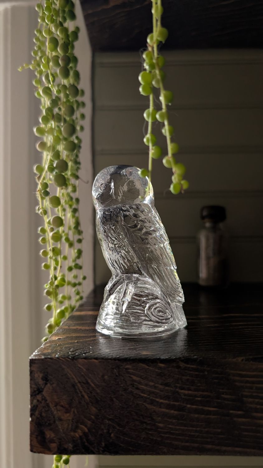 Glass owl figurine