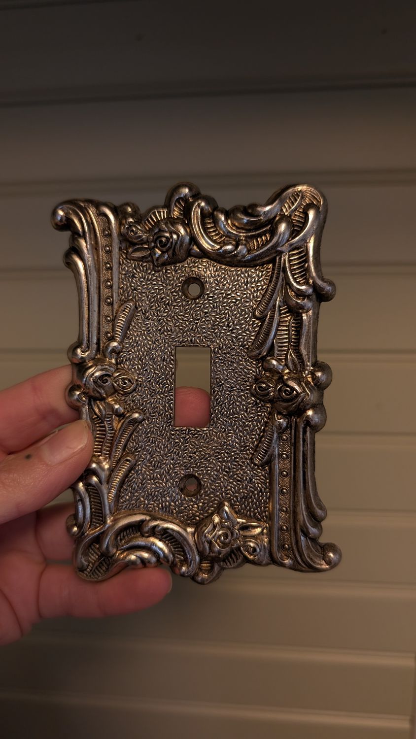 Silver gold tone switch plaque