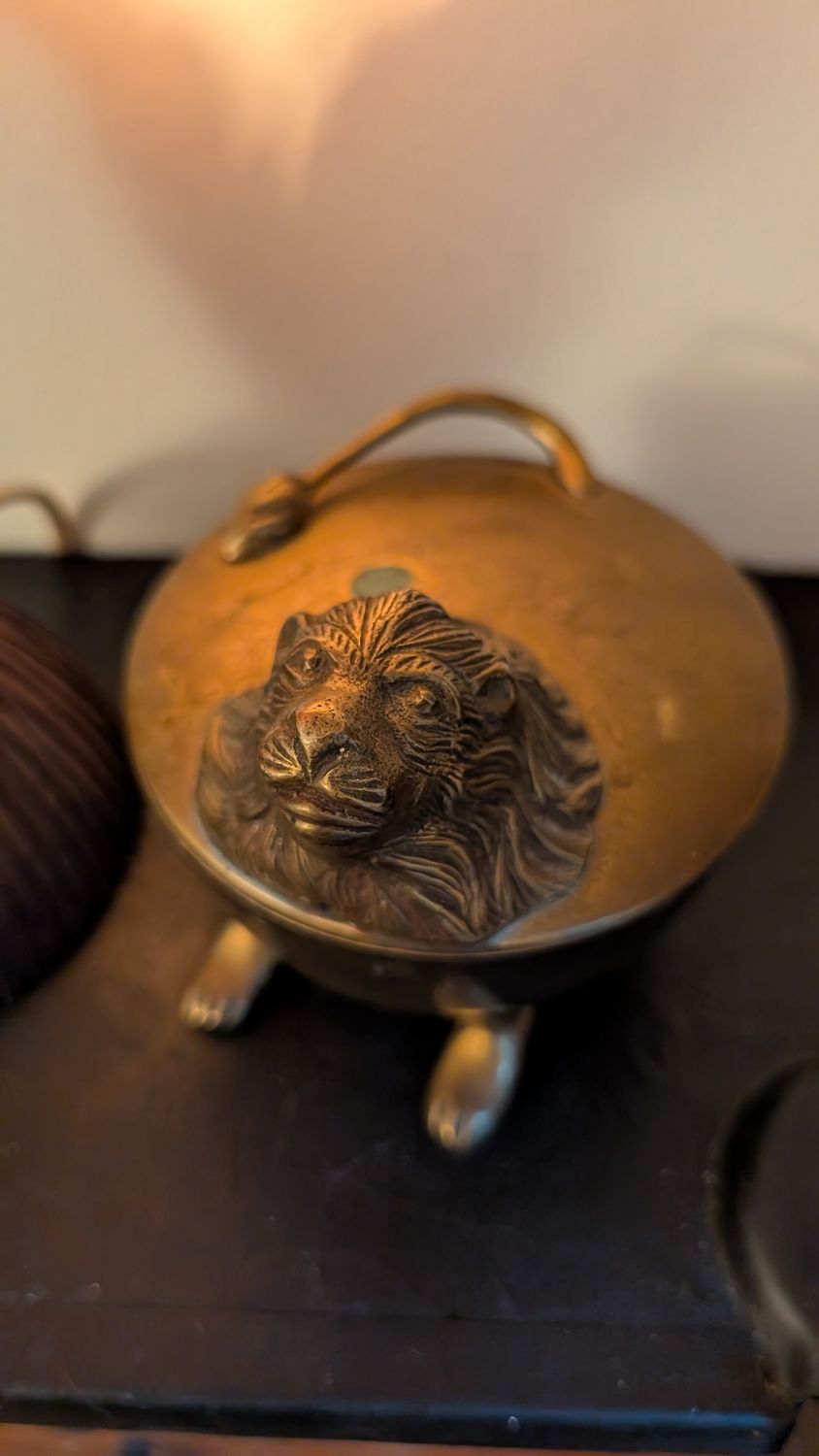 Lion metal container