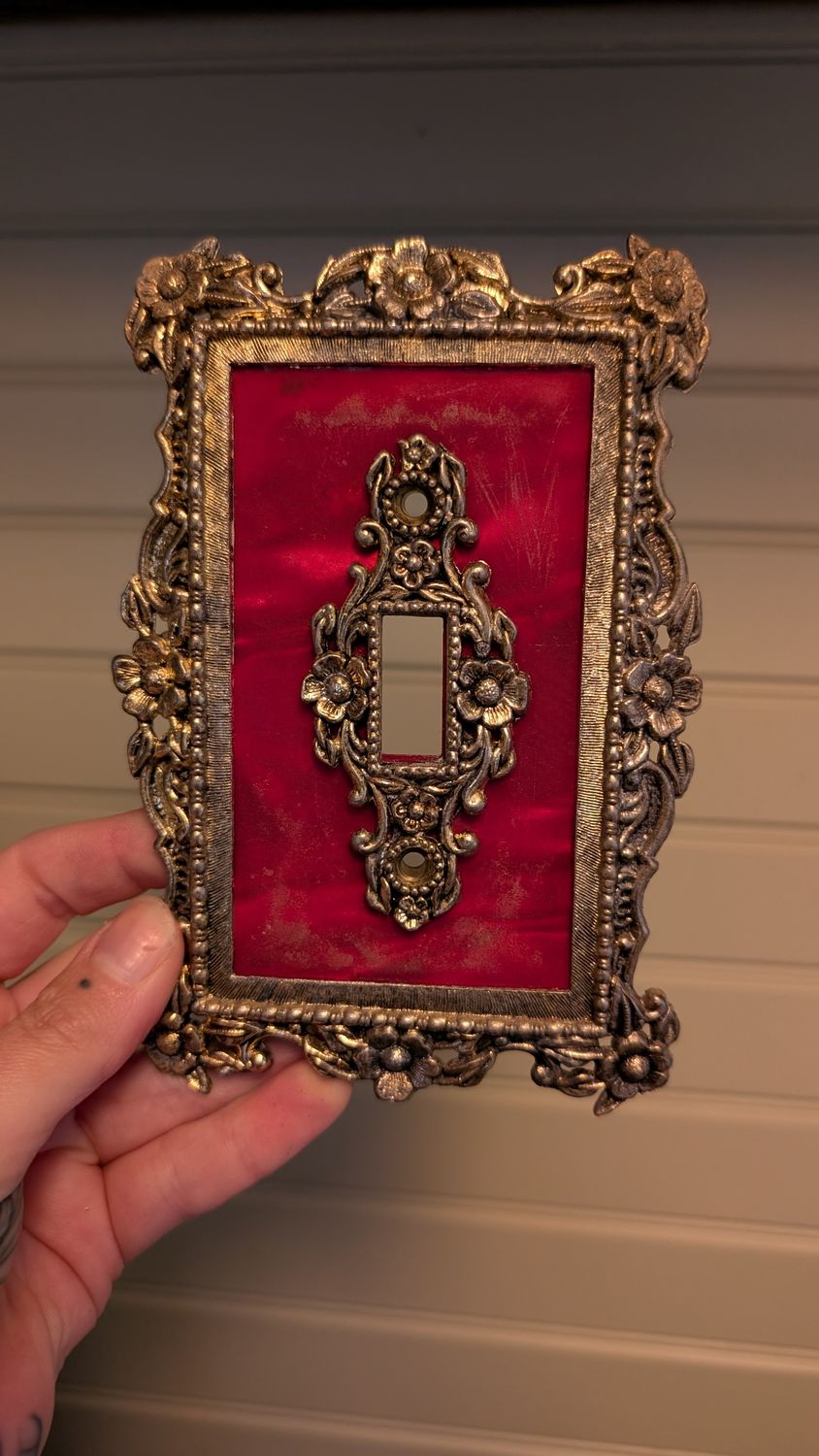 Red gothic switch plaque