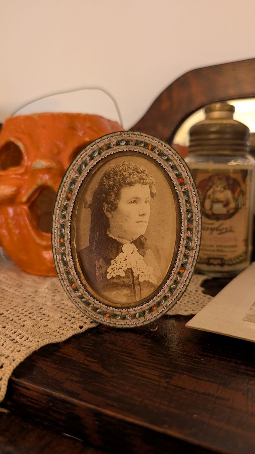 Italian moisaic frame with CDV portrait