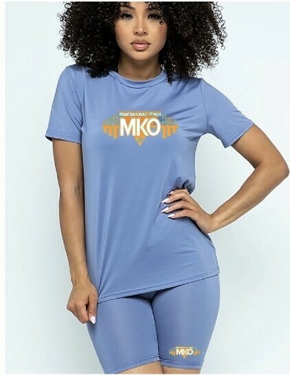 MKO Fitness Biker Short Set (Powder Blue) MKO Fitness Biker Short Set (Powder Blue)