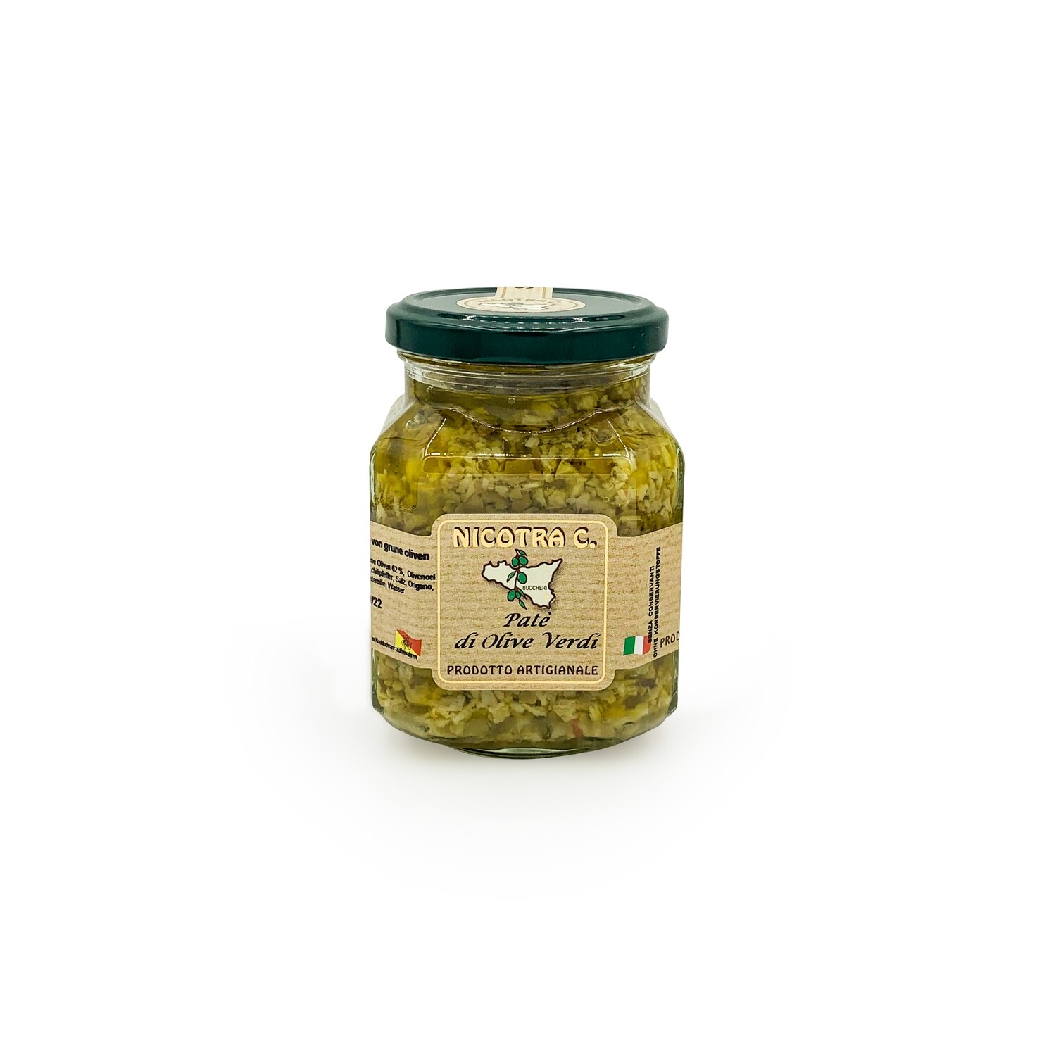 Vihreä oliivitahna, Paté di Olive Verdi, 275 g