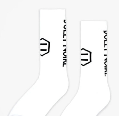 Dolly Noire Vertical Logo White Socks