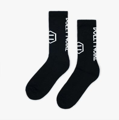 Dolly Noire Vertical Logo Black Socks