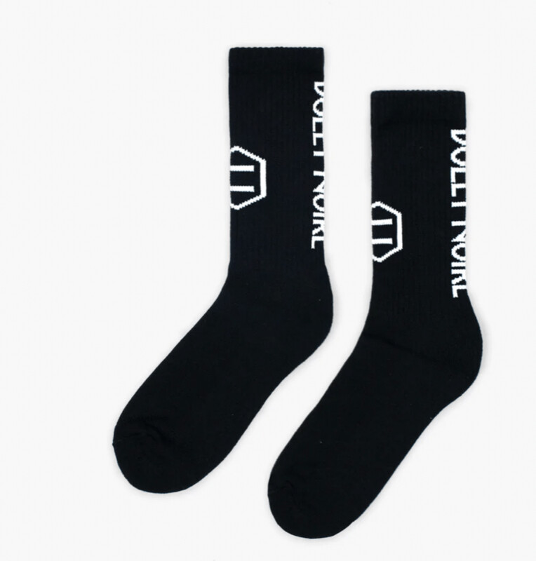 Dolly Noire Woven Frontal Hexagon Socks Black