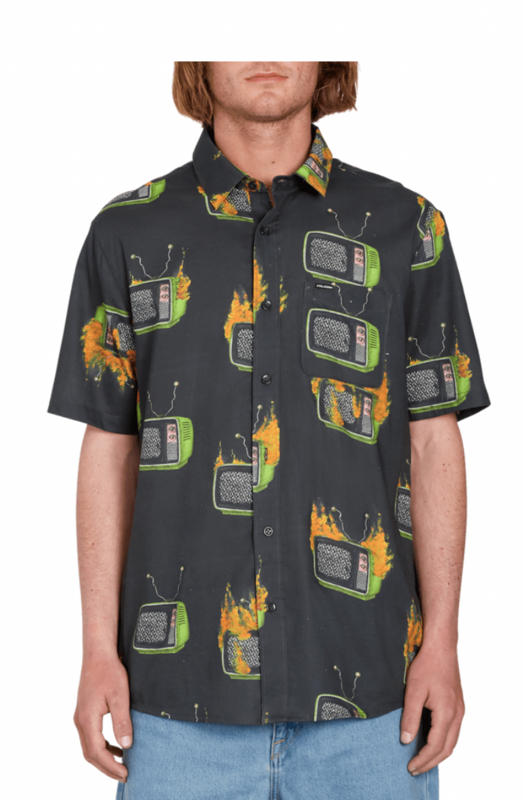VOLCOM J HAGER WOVEN SS BLACK