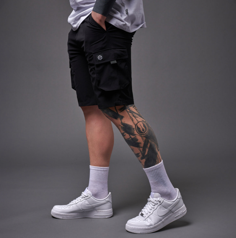 DOLLY NOIRE GOAT Techno Cargo Shorts Black