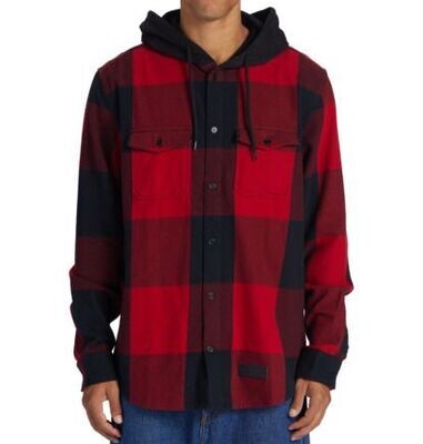 DC Camicia Ruckus Hooded - chili  pepper/ black plaid